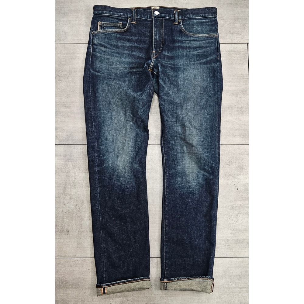 Kato The Pen Slim Fit Selvedge Jeans Mens 36 Jett Wash Made in USA Indigo Denim